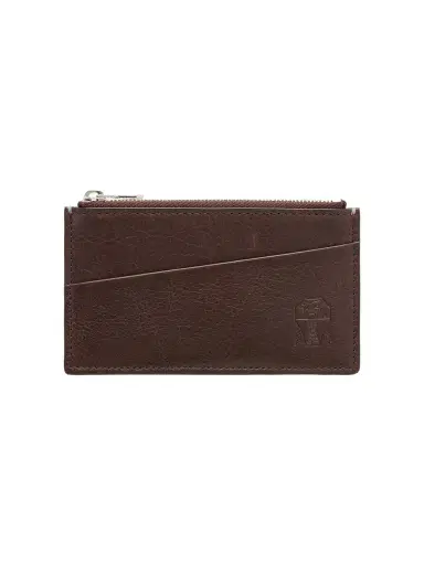 Brunello Cucinelli Logo-Debossed Leather Zipped Cardholder - Men | Thumbnail 1
