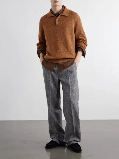 Jil Sander Mélange Wool and Cashmere-Blend Polo Shirt - Men | Thumbnail 2