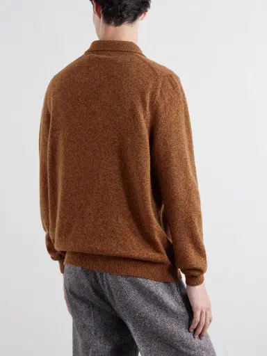Jil Sander Mélange Wool and Cashmere-Blend Polo Shirt - Men | Thumbnail 4