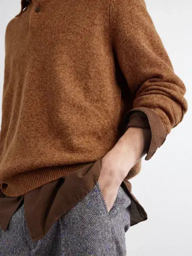Jil Sander Mélange Wool and Cashmere-Blend Polo Shirt - Men | Thumbnail 5
