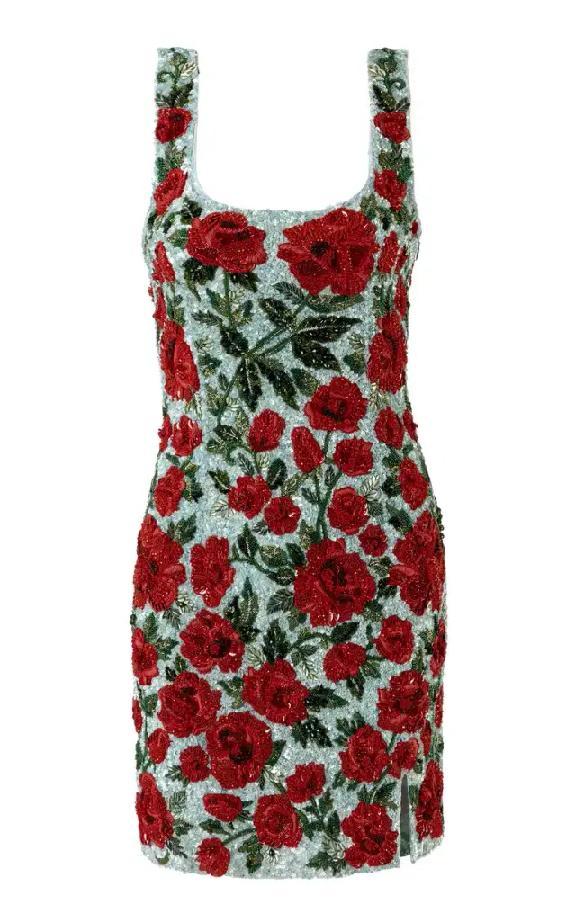 La Fuori Crimson Rose Mini Dress