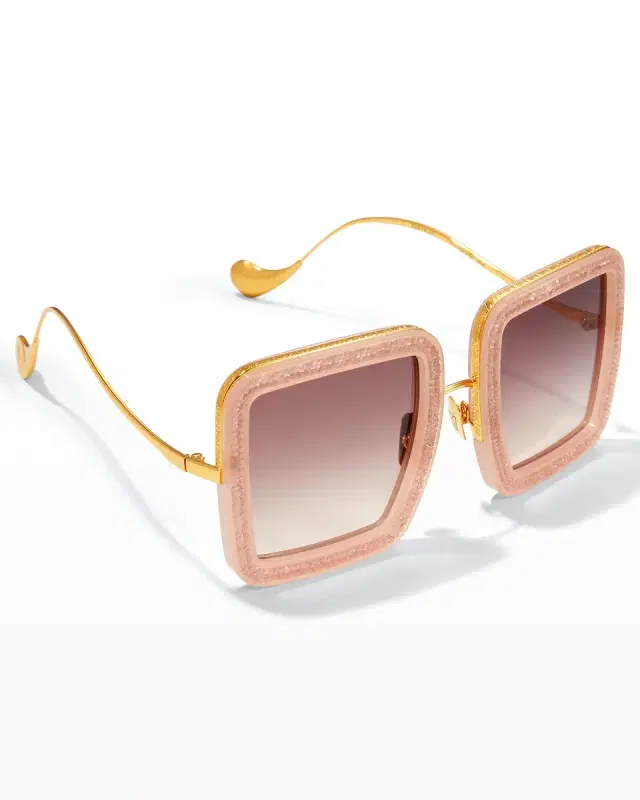 Anna-Karin Karlsson Beaming Sky Swarovski Square Acetate Sunglasses
