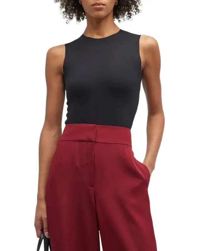 Sleeveless Crewneck Neoprene Bodysuit Sleeveless Crewneck Neoprene Bodysuit