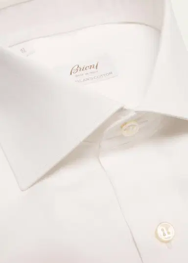Brioni Men's Sea Island Cotton Herringbone Dress Shirt | Thumbnail 2