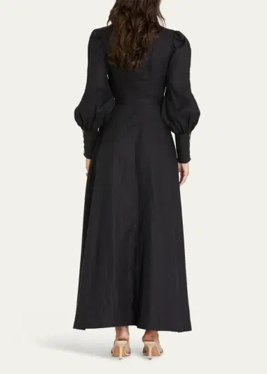 Aqua Blu Australia Celine French Linen Wrap Maxi Dress | Thumbnail 3