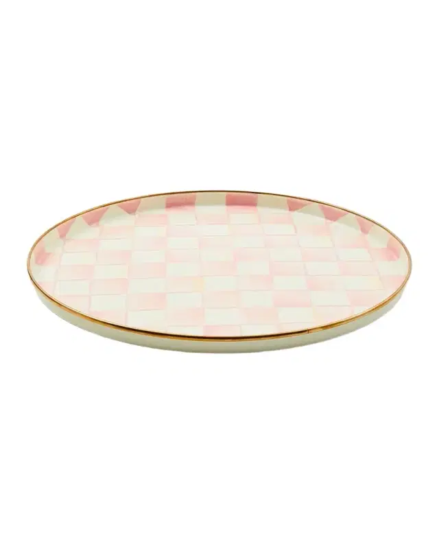 MacKenzie-Childs Rosy Check Round Tray