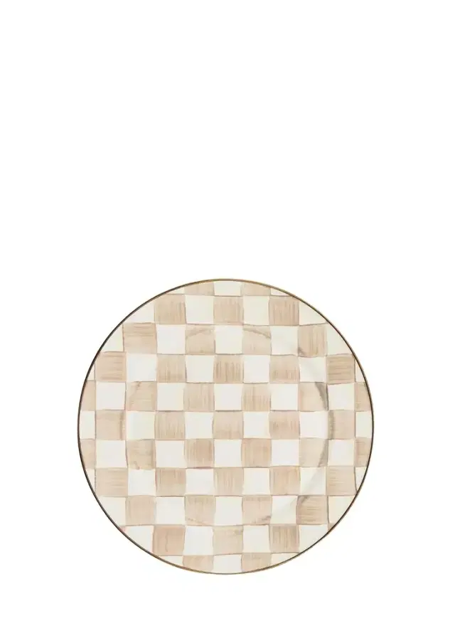 MacKenzie-Childs Mocha Check Charger Plate