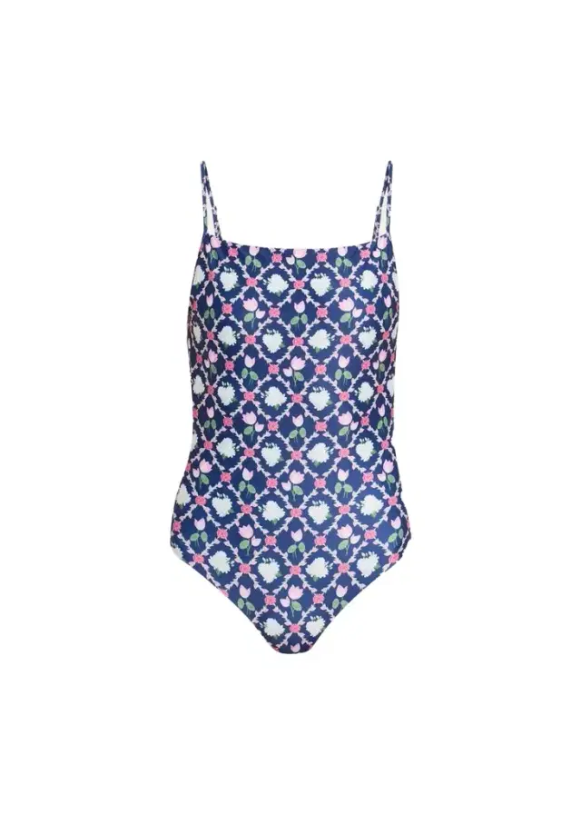 Verandah Floral Square-Neck One-Piece Swimsuit