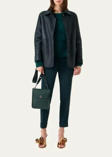 Akris Harper Reversible Lamb Shearling Single-Breasted Jacket | Thumbnail 2