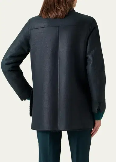 Akris Harper Reversible Lamb Shearling Single-Breasted Jacket | Thumbnail 3