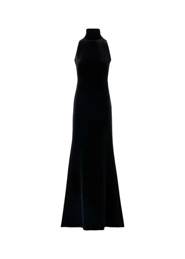 Akris Mock-Neck Fringe Knot Sleeveless Velvet Trumpet Gown