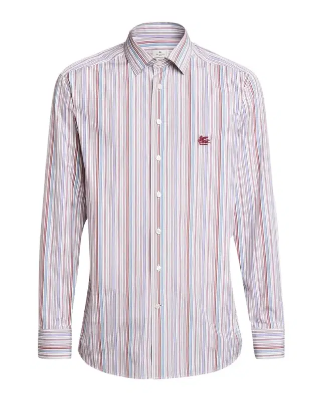 Etro Men's Cotton Multi-Stripe Sport Shirt