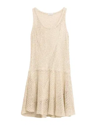 Brunello Cucinelli Sleeveless Shimmering Net Knit Mini Flounce Dress | Thumbnail 1 Brunello Cucinelli Sleeveless Shimmering Net Knit Mini Flounce Dress | Thumbnail 1