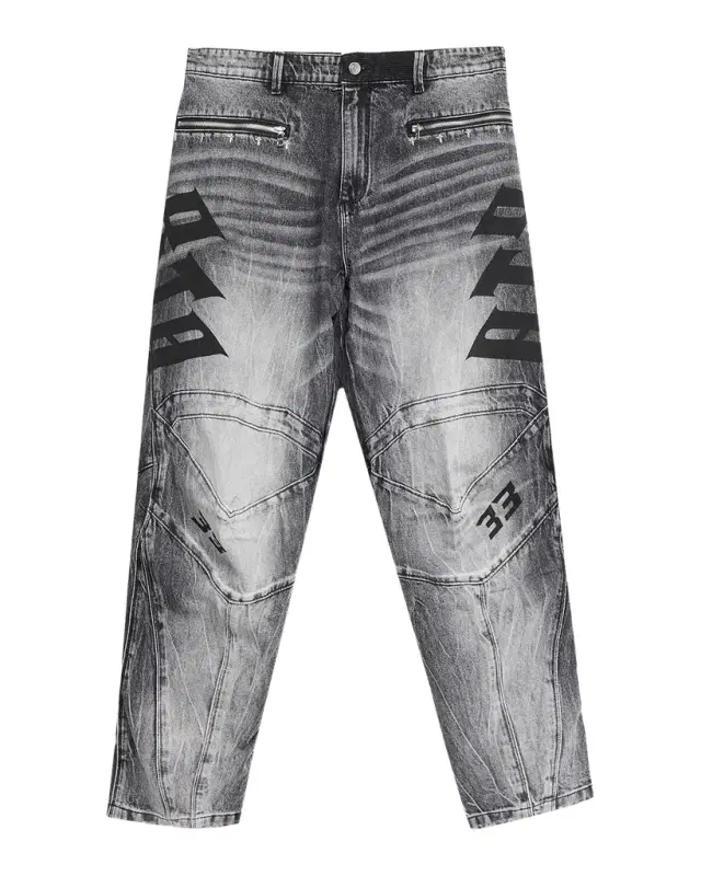 RTA Men's Alwin Straight Leg Moto Jeans