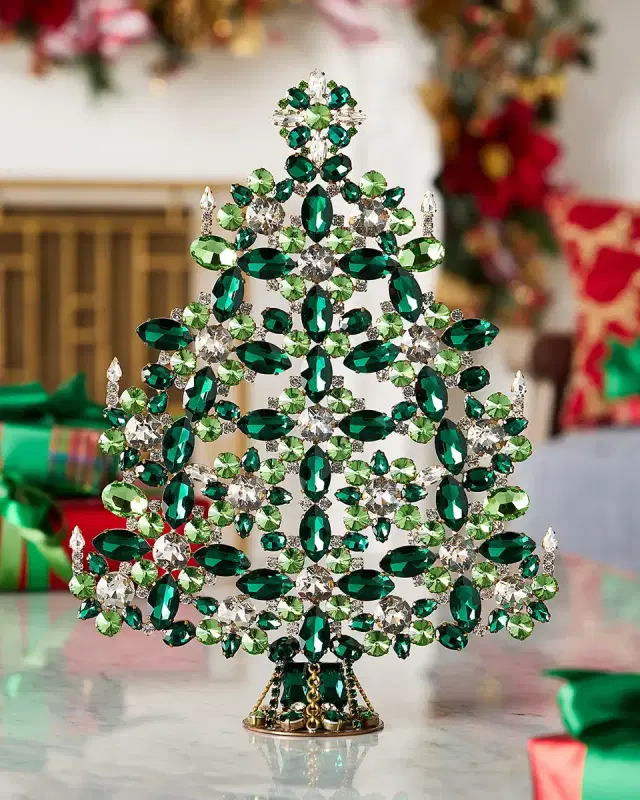 Neiman Marcus Luxurious Rhinestone Tabletop Christmas Tree