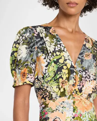 Saloni Lea Printed Long Dress | Thumbnail 5