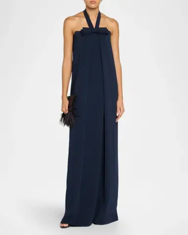 Atelier Prabal Gurung Bow-Detail Halter Gown | Thumbnail 2