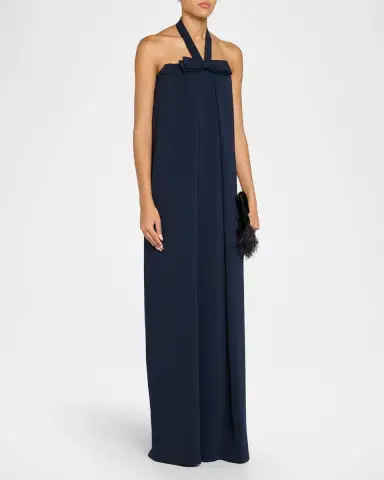 Atelier Prabal Gurung Bow-Detail Halter Gown | Thumbnail 4