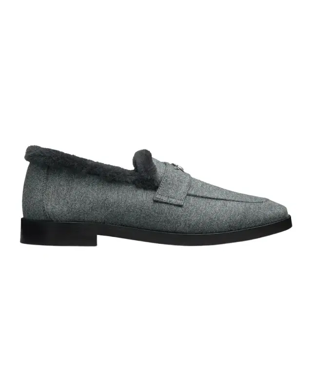 Bougeotte Aspen Flannel Shearling-Lined Loafers