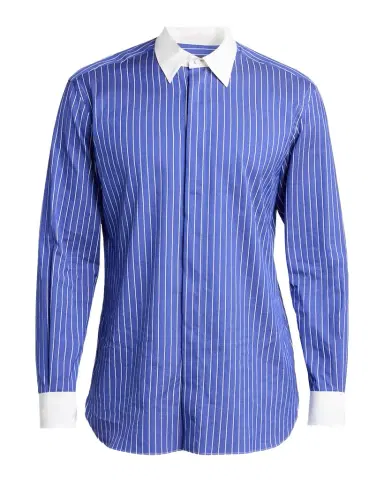 Tom Ford Men's Silk Pinstripe Contrast-Trim Dress Shirt | Thumbnail 1