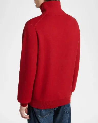 Tom Ford Men's Double-Face Half-Zip Sweater | Thumbnail 3