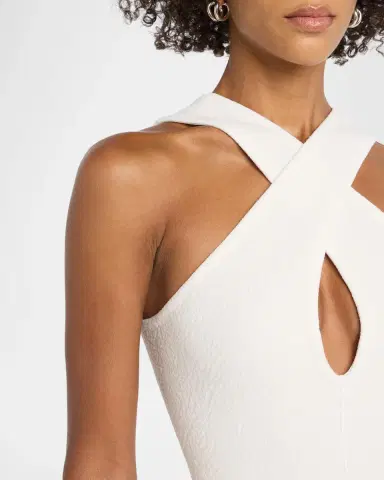 ALAÏA Halterneck Compact Knit Mini Dress | Thumbnail 5