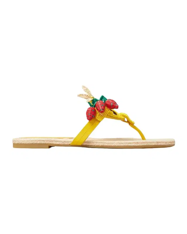 Tory Burch Miller Beaded Espadrille Thong Sandals
