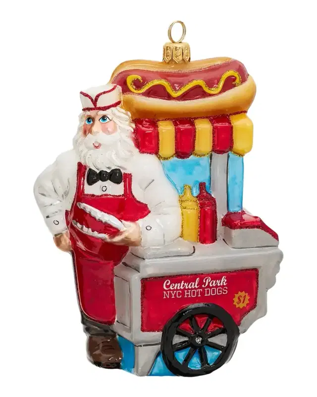 Joy To The World Collectibles Central Park Hot Dog Vendor 3D Christmas Ornament
