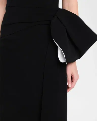 Roland Mouret Moon Strapless Draped Bow Midi Dress | Thumbnail 5 Roland Mouret Moon Strapless Draped Bow Midi Dress | Thumbnail 5
