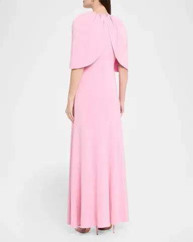 Roland Mouret Fit-And-Flare Jersey Capelet Gown | Thumbnail 3
