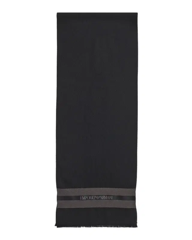 Emporio Armani Men's Wool and Silk Stripe-Logo Scarf