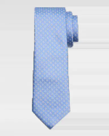 Emporio Armani Men's Geometric Box Jacquard Silk Tie | Thumbnail 2