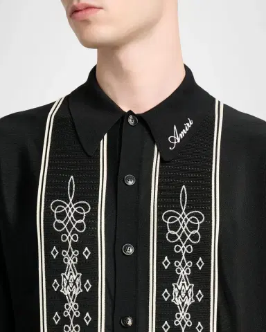 AMIRI Abstract Paneled Wool-Blend Short-Sleeve Shirt | Thumbnail 5 AMIRI Abstract Paneled Wool-Blend Short-Sleeve Shirt | Thumbnail 5