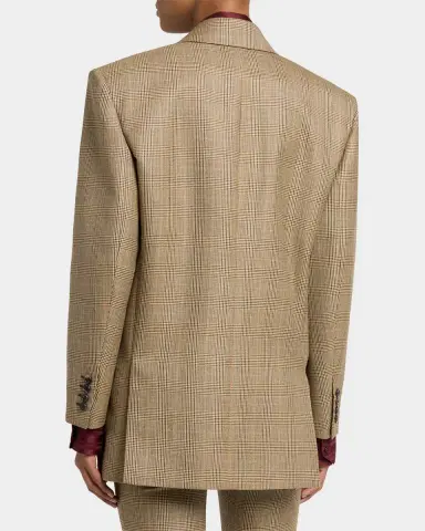 Saint Laurent Double-Breasted Prince of Wales Jacket | Thumbnail 3 Saint Laurent Double-Breasted Prince of Wales Jacket | Thumbnail 3