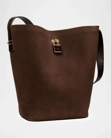 Tory Burch Lock Suede Bucket Bag | Thumbnail 2