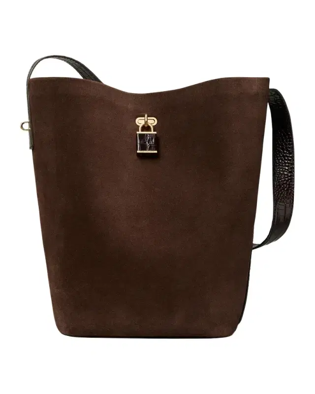 Tory Burch Lock Suede Bucket Bag