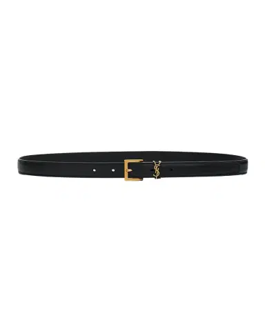 Saint Laurent Men's YSL Cassandre Belt in Smooth Leather | Thumbnail 1