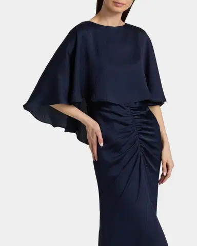 Amsale Capelet Ruched Gown | Thumbnail 5