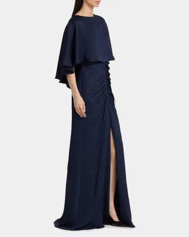 Amsale Capelet Ruched Gown | Thumbnail 7
