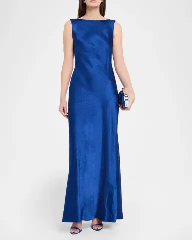Jason Wu Collection Sleeveless Cowl Backless Satin Maxi Dress | Thumbnail 2