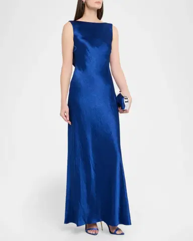 Jason Wu Collection Sleeveless Cowl Backless Satin Maxi Dress | Thumbnail 4