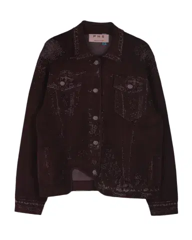 PH5 Hana Denim-Printed Wavy Asymmetric Jacket | Thumbnail 1