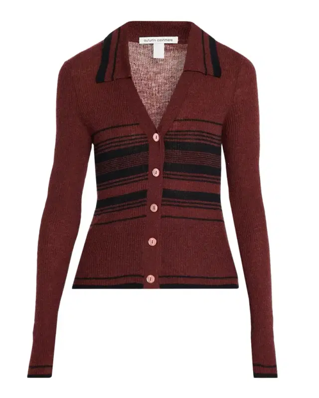 Autumn Cashmere Cashmere Striped Rib Knit Sweater