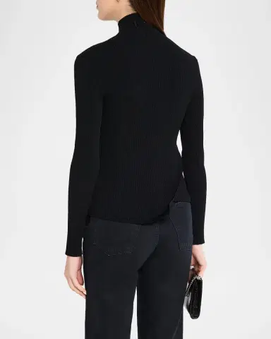Autumn Cashmere Asymmetric Rib-Knit Turtleneck Sweater | Thumbnail 3 Autumn Cashmere Asymmetric Rib-Knit Turtleneck Sweater | Thumbnail 3