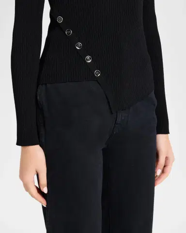 Autumn Cashmere Asymmetric Rib-Knit Turtleneck Sweater | Thumbnail 5 Autumn Cashmere Asymmetric Rib-Knit Turtleneck Sweater | Thumbnail 5