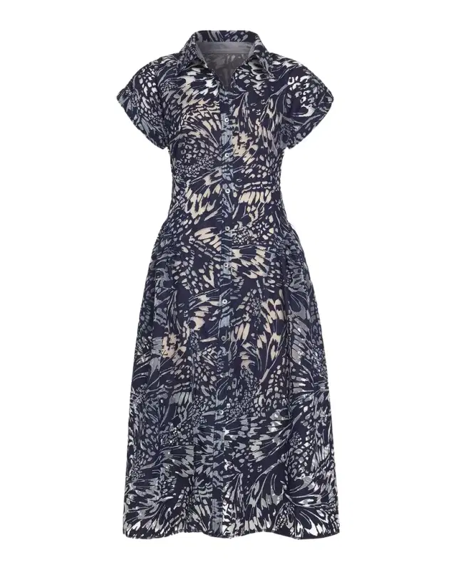 Ramy Brook Kate Butterfly Burnout Midi Shirtdress