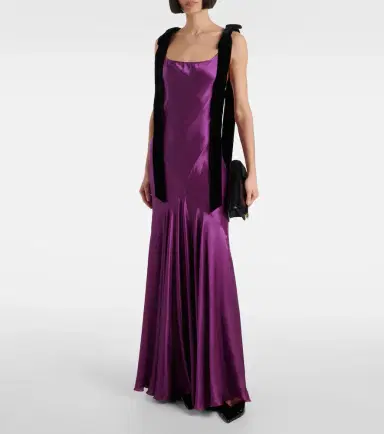 Nina Ricci Gathered satin maxi dress | Thumbnail 5