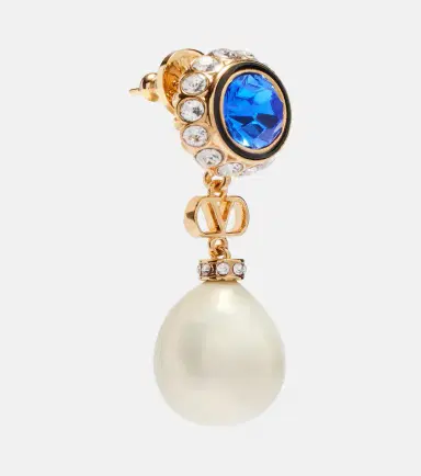 Valentino VLogo embellished drop earrings | Thumbnail 4