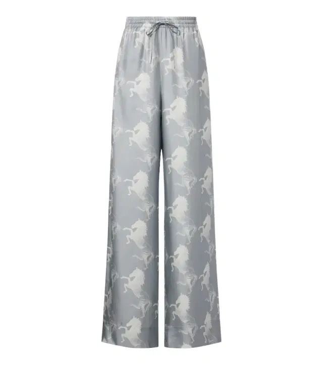 Stella McCartney Printed silk satin wide-leg pants