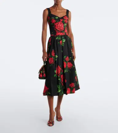 Dolce & Gabbana Floral cotton poplin midi skirt | Thumbnail 3 Dolce & Gabbana Floral cotton poplin midi skirt | Thumbnail 3